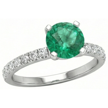 Afbeelding in Gallery-weergave laden, 3.80 karaat groene smaragd en Natuurlijke echte diamanten ( niet in een laboratorium gekweekt ) ring wit goud 14K