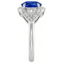 Afbeelding in Gallery-weergave laden, echte trillion saffier 3.90karaat ring bovenaanzicht