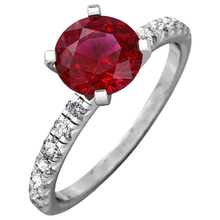 Afbeelding in Gallery-weergave laden, 3.90 karaat robijn en Natuurlijke echte diamanten ( niet in een laboratorium gekweekt ) ring wit goud 14K griffenset