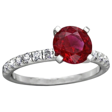 Afbeelding in Gallery-weergave laden, 3.90 karaat robijn en Natuurlijke echte diamanten ( niet in een laboratorium gekweekt ) ring wit goud 14K griffenset