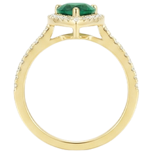 Afbeelding in Gallery-weergave laden, 3.95 ct peervormige groene smaragd met Natuurlijke echte diamanten ( niet in een laboratorium gekweekt ) verlovingsring