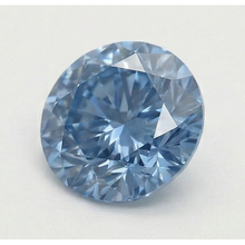Afbeelding in Gallery-weergave laden, 3 karaat ronde geslepen blauwe, versterkte, losse, natuurlijke, uit de aarde gewonnen diamant