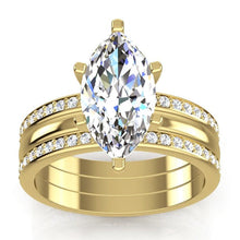 Afbeelding in Gallery-weergave laden, 3-Delige Trouwring Set 3.50 Karaat Echt Diamant Marquise Geslepen Geel Goud