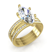 Afbeelding in Gallery-weergave laden, 3-Delige Trouwring Set 3.50 Karaat Echt Diamant Marquise Geslepen Geel Goud