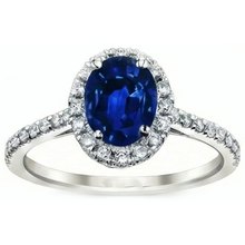 Afbeelding in Gallery-weergave laden, 3 Karaat Blauwe Saffier Ring