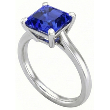 Afbeelding in Gallery-weergave laden, echte asscher diamant 3karaat ring bovenaanzicht