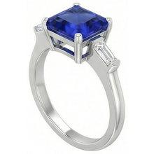 Afbeelding in Gallery-weergave laden, echte asscher diamant 4karaat ring bovenaanzicht