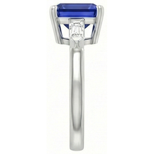 Afbeelding in Gallery-weergave laden, echte asscher diamant 4karaat ring profielweergave