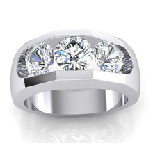 Afbeelding in Gallery-weergave laden, 3 Stenen Echt Diamanten Herenring Goud 2,50 Karaat