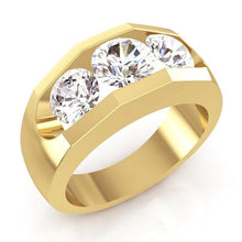 Afbeelding in Gallery-weergave laden, 3 Stenen Echt Diamanten Herenring Goud 2,50 Karaat
