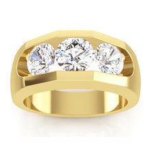 Afbeelding in Gallery-weergave laden, 3 Stenen Echt Diamanten Herenring Goud 2,50 Karaat
