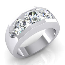 Afbeelding in Gallery-weergave laden, 3 Stenen Echt Diamanten Herenring Goud 2,50 Karaat