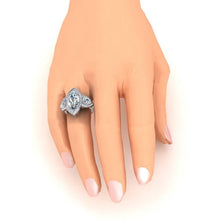 Afbeelding in Gallery-weergave laden, 3 Stenen Halo Ring Met Peer En Markiezin Echt Diamanten 7,45 Karaat