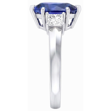 Afbeelding in Gallery-weergave laden, 3 Stenen Jubileumring Peer Ceylon Saffier & Diamanten 3,50 Karaat