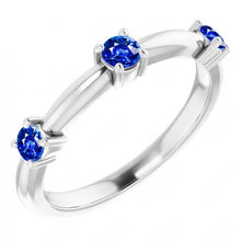 Afbeelding in Gallery-weergave laden, 3 Stenen Ring Jubileum 0,90 Karaat Ceylon Sapphire Sieraden Nieuw