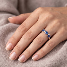 Afbeelding in Gallery-weergave laden, 3 Stenen Ring Jubileum 0,90 Karaat Ceylon Sapphire Sieraden Nieuw