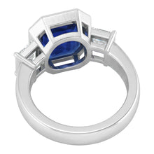 Afbeelding in Gallery-weergave laden, 3 Stenen Ring Smaragd Blauwe Saffier & Prinses Diamanten 1,50 Karaat