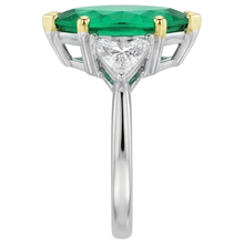 Afbeelding in Gallery-weergave laden, Smaragd Edelsteen Ring – bovenaanzicht