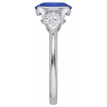 Afbeelding in Gallery-weergave laden, echte oval tanzaniet 3karaat ring profielweergave