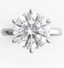 Afbeelding in Gallery-weergave laden, 3 Karaat Solitaire Ronde uit de aarde gewonnen Diamanten Verlovingsring Witgoud