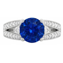 Afbeelding in Gallery-weergave laden, echte round diamant 3karaat ring zijaanzicht