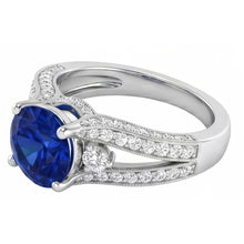 Afbeelding in Gallery-weergave laden, echte round diamant 3karaat ring bovenaanzicht