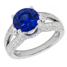 Afbeelding in Gallery-weergave laden, echte round diamant 3karaat ring vooraanzicht