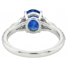 Afbeelding in Gallery-weergave laden, echte round saffier 3karaat ring op wit