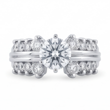 Afbeelding in Gallery-weergave laden, 3 karaat Ronde Antieke Stijl Echt Diamanten Jubileum Ring Wit Goud 14K
