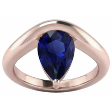Afbeelding in Gallery-weergave laden, echte pear saffier 3karaat ring close-up detail