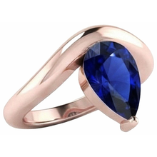 Afbeelding in Gallery-weergave laden, echte pear saffier 3karaat ring bovenaanzicht