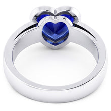 Afbeelding in Gallery-weergave laden, 3 karaat blauwe saffier solitaire ring hartvormige ring set goud 14K