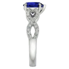 Afbeelding in Gallery-weergave laden, 3 karaat hart edelsteen blauwe saffier Natuurlijke echte diamant ( niet in het laboratorium gekweekt )en ring Infinity stijl