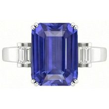 Afbeelding in Gallery-weergave laden, echte baguette diamant 3karaat ring close-up detail