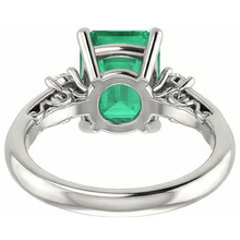 Afbeelding in Gallery-weergave laden, Drie Steen 15.50 Ct. Groene Smaragd GIA Met Natuurlijke uit de aarde gewonnen Diamanten Ring Prong Gezet WG 14K