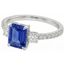 Afbeelding in Gallery-weergave laden, echte round diamant 4.25karaat ring zijaanzicht