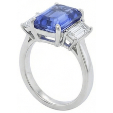Afbeelding in Gallery-weergave laden, Natuurlijke Saffier Ring 4ct - Witgoud 14K