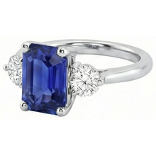 Afbeelding in Gallery-weergave laden, echte round diamant 3karaat ring zijaanzicht