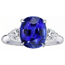Afbeelding in Gallery-weergave laden, Natuurlijke Saffier Ring 4.50ct - Witgoud 14K