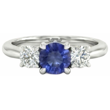 Afbeelding in Gallery-weergave laden, echte round diamant 5karaat ring zijaanzicht