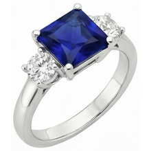 Afbeelding in Gallery-weergave laden, Natuurlijke Saffier Ring 6ct - Witgoud 14K