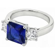 Afbeelding in Gallery-weergave laden, Natuurlijke Saffier Ring 6ct - Witgoud 14K