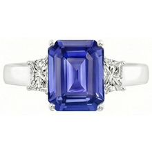 Afbeelding in Gallery-weergave laden, 3 stenen smaragd saffier ring & stralende Natuurlijke echte diamant ( niet in het laboratorium gekweekt )en sieraden 2,75 karaat