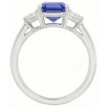 Afbeelding in Gallery-weergave laden, 3 stenen smaragd saffier ring & stralende Natuurlijke echte diamant ( niet in het laboratorium gekweekt )en sieraden 2,75 karaat