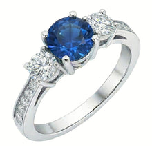 Afbeelding in Gallery-weergave laden, echte round diamant 3.80karaat ring zijaanzicht