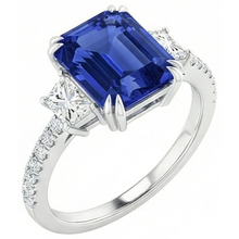 Afbeelding in Gallery-weergave laden, Labgekweekte Saffier Ring 11.50ct - Witgoud 14K
