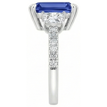 Afbeelding in Gallery-weergave laden, Labgekweekte Saffier Ring 11.50ct - Witgoud 14K