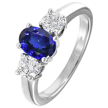Afbeelding in Gallery-weergave laden, echte round tanzaniet 5.50karaat ring close-up detail