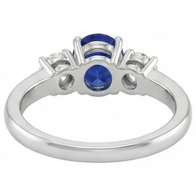 Afbeelding in Gallery-weergave laden, echte round tanzaniet 5.50karaat ring met diamantaccenten