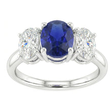 Afbeelding in Gallery-weergave laden, echte oval diamant 2.50karaat ring bovenaanzicht